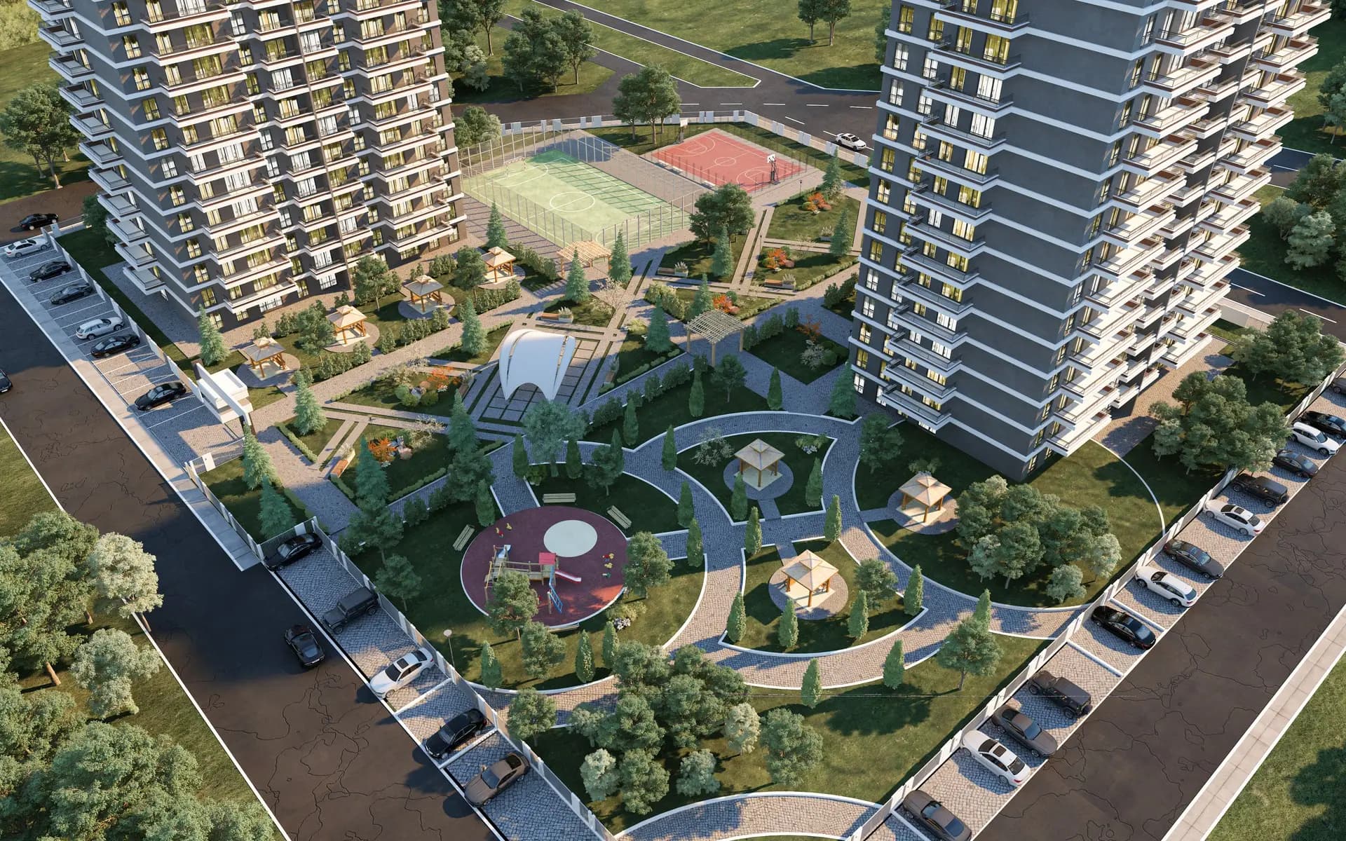 Kocalar Kavacık havadan gündüz avlu